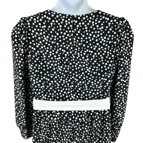 VTG L Rothschild San Francisco Womens L Blouson Dress Ruffle Hem Pearl Buttons - Picture 7 of 15